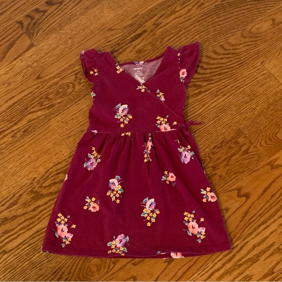 Carter's Other - Carter’s Maroon Floral Wrap Dress